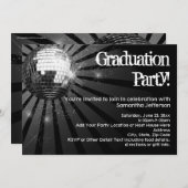 Uitnodigingen van de Black Disco Ball Graduation P (Voorkant / Achterkant)