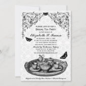 Uitnodigingen van de Black Garden Bridal Tea Party (Voorkant)