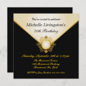  uitnodigingen van de Black Gold Ivory Womens Part (Voorkant / Achterkant)