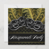 Uitnodigingen van de Black Gold Mask Masquerade Ba (Voorkant)