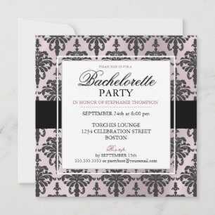 Uitnodigingen van de Black Lace Bachelorette Party