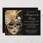 Uitnodigingen van de Black White and Gold Masquera (Voorkant / Achterkant)