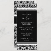 Uitnodigingen van de Black White Damask Engagement (Voorkant / Achterkant)