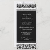 Uitnodigingen van de Black White Damask Engagement (Voorkant)