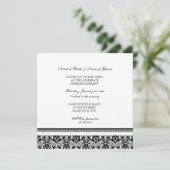 Uitnodigingen van de Black White Damask Engagement (Staand voorkant)