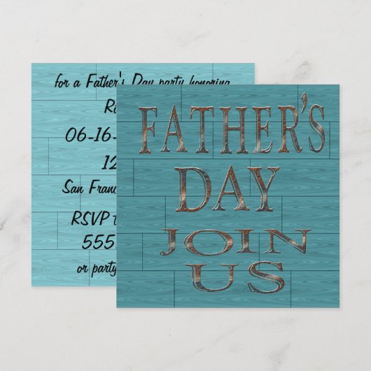 Uitnodigingen van de Blauwe Bodes-Vaderdag (Voorkant / Achterkant)