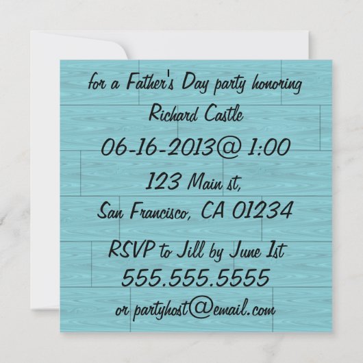 Uitnodigingen van de Blauwe Bodes-Vaderdag (Achterkant)