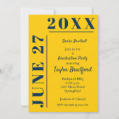 Uitnodigingen van de blauwe en gele Graduation Par (Voorkant)