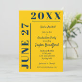 Uitnodigingen van de blauwe en gele Graduation Par (Staand voorkant)