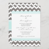 Uitnodigingen van de Blauwe Gray Chevron Engagemen (Voorkant / Achterkant)