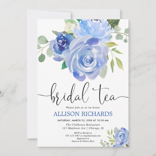 Uitnodigingen van de blauwe groene theekopie (Voorkant)