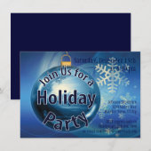 Uitnodigingen van de Blauwe Kerstfeestdag (Voorkant / Achterkant)
