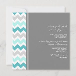 Uitnodigingen van de blauwgroen Gray Chevron Engag