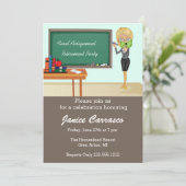 Uitnodigingen van de Blonde Teacher Retirement Par (Staand voorkant)