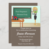 Uitnodigingen van de Blonde Teacher Retirement Par (Voorkant / Achterkant)