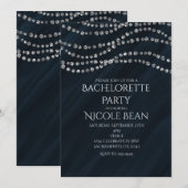 Uitnodigingen van de Blue & Diamond Glamor Bling P (Voorkant / Achterkant)