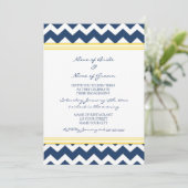 Uitnodigingen van de Blue Lemon Chevron Engagement (Staand voorkant)