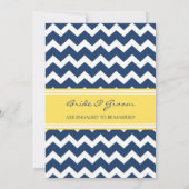 Uitnodigingen van de Blue Lemon Chevron Engagement (Achterkant)