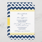 Uitnodigingen van de Blue Lemon Chevron Engagement (Voorkant / Achterkant)