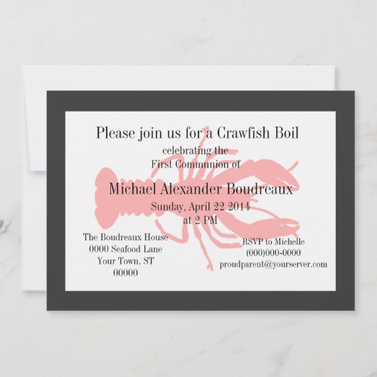 Uitnodigingen van de Boil-partij van de kreeft (Achterkant)