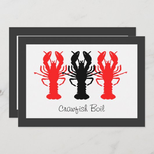 Uitnodigingen van de Boil-partij van de kreeft (Voorkant / Achterkant)