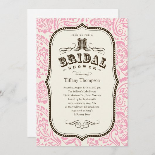 Uitnodigingen van de Bridal van het land (Voorkant / Achterkant)