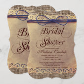 Uitnodigingen van de  Bridal van het Rustic Land (Voorkant / Achterkant)