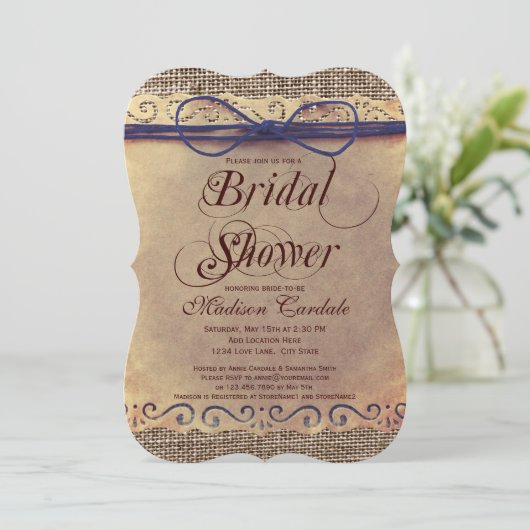 Uitnodigingen van de Bridal van het Rustic Land (Staand voorkant)