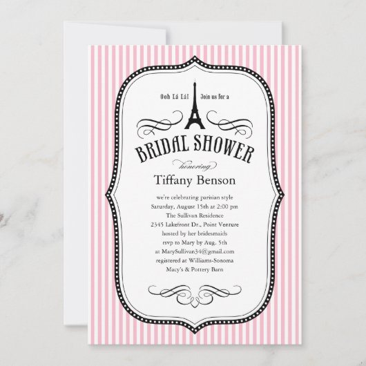 Uitnodigingen van de Bridal van Parijs (Voorkant)