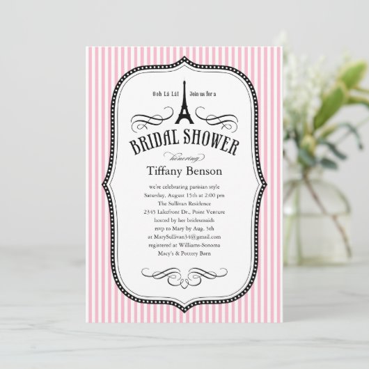 Uitnodigingen van de Bridal van Parijs (Staand voorkant)