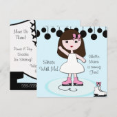 Uitnodigingen van de bruine haarmeisjes voor ijssc (Voorkant / Achterkant)