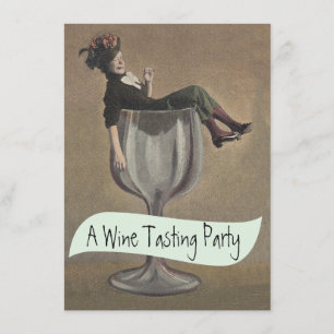 Uitnodigingen van de casual Lady Wine Glass Tastin