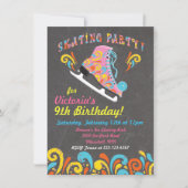 Uitnodigingen van de Chalkboard Groovy Ice Skating (Voorkant)