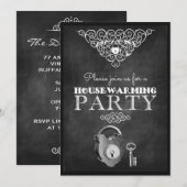 Uitnodigingen van de Chalkboard Housewarming Party (Voorkant / Achterkant)