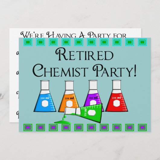 Uitnodigingen van de Chemistische Partij in ruste (Voorkant / Achterkant)