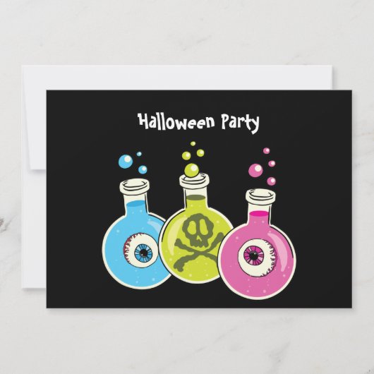 Uitnodigingen van de Chemistry Halloween Party (Voorkant)