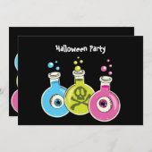 Uitnodigingen van de Chemistry Halloween Party (Voorkant / Achterkant)