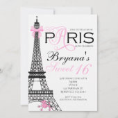 Uitnodigingen van de Chic Elegant Pink & Black Par (Voorkant)