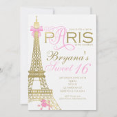 Uitnodigingen van de Chic Elegant Pink & Gold Part (Voorkant)