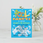 Uitnodigingen van de Colorful Pool Party (Staand voorkant)