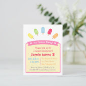 Uitnodigingen van de Colorful Popsicle Summer Part (Staand voorkant)