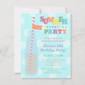 Uitnodigingen van de Colorful Summer Birthday Part (Voorkant)