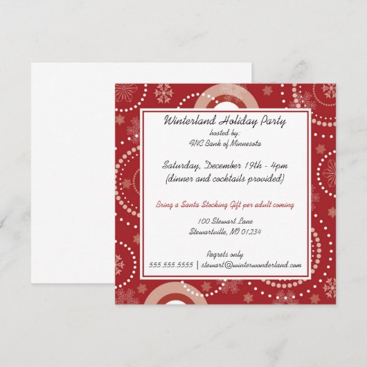 Uitnodigingen van de Corporate Holiday Party (Voorkant / Achterkant)