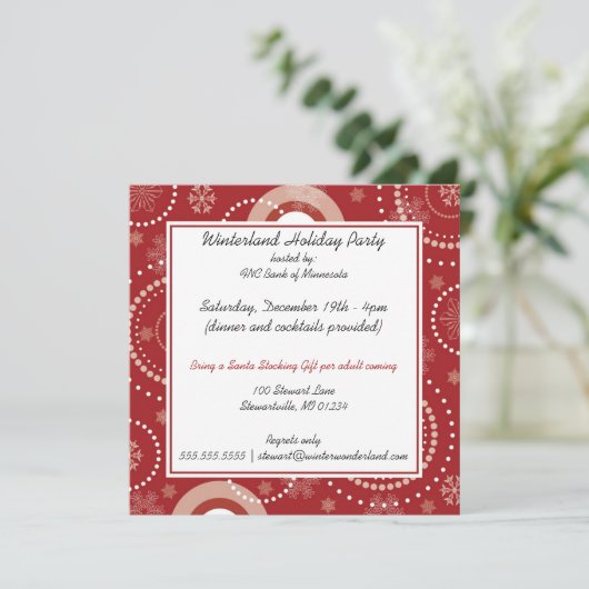 Uitnodigingen van de Corporate Holiday Party (Staand voorkant)