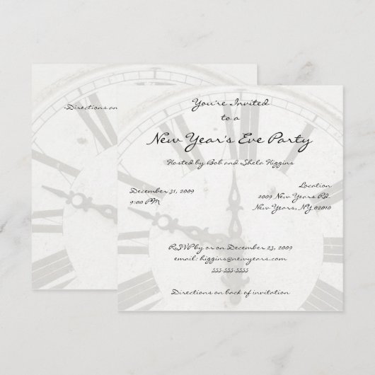 Uitnodigingen van de Countdown Clock Party van het (Voorkant / Achterkant)