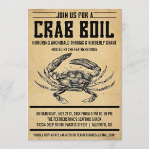 Uitnodigingen van de Crab Boil Party