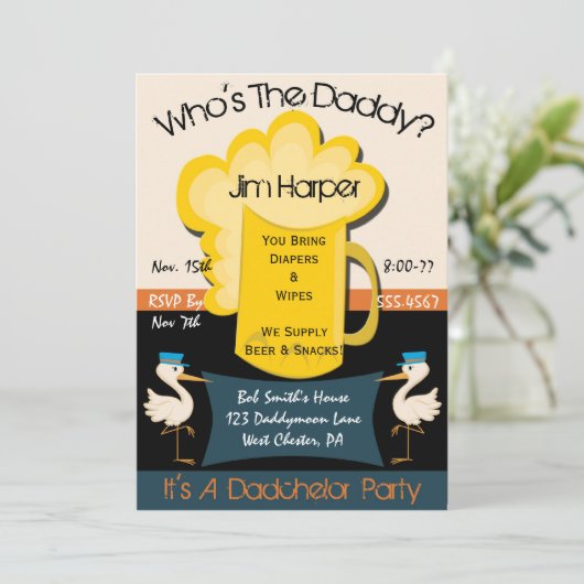 Uitnodigingen van de Dadchelor-partij (Staand voorkant)