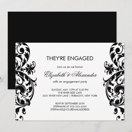 Uitnodigingen van de Damascus Engagement Party - z (Voorkant / Achterkant)