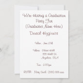 Uitnodigingen van de Dental Hygienist Graduation P (Achterkant)