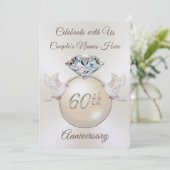 Uitnodigingen van de Diamond Wedding Jubileum Part (Staand voorkant)